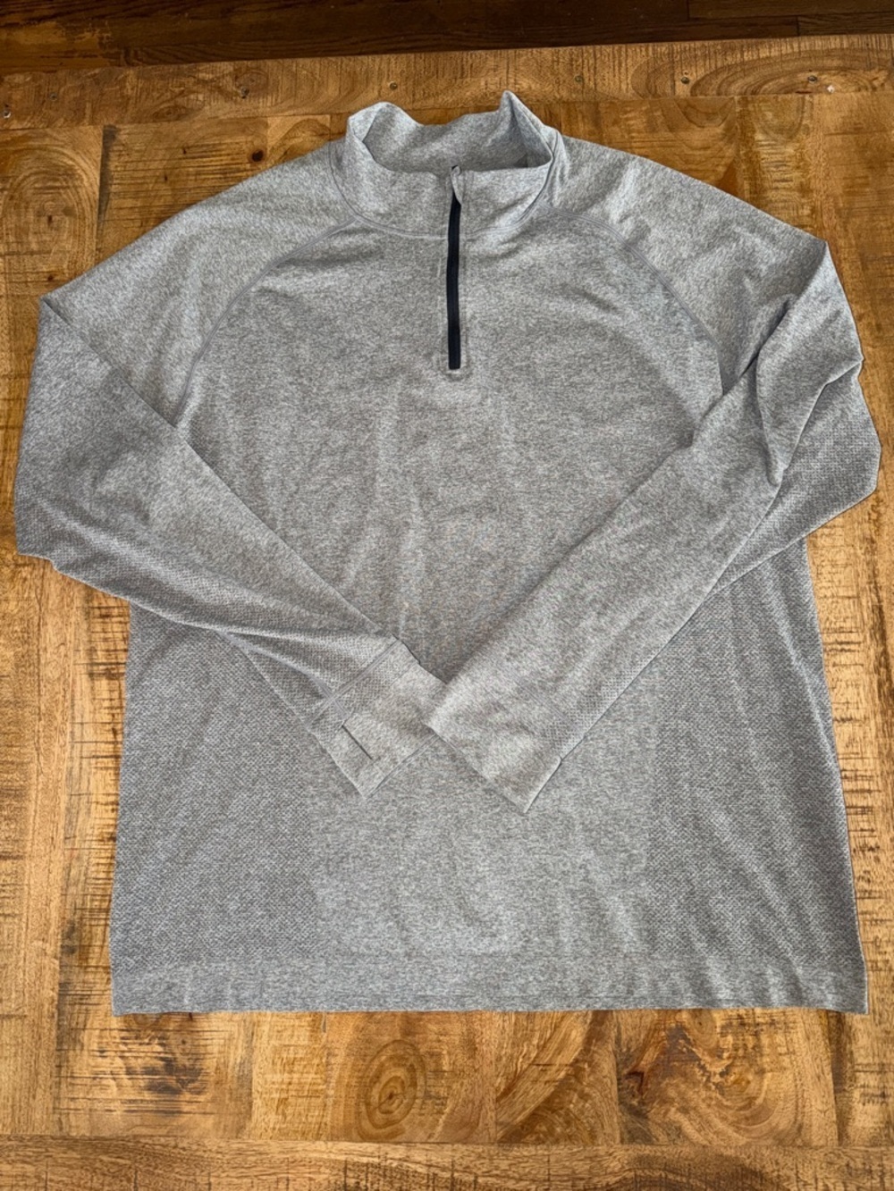 Fabletics Men's Lightweight Heather Gray Quarter-Zip Shirt Jacket